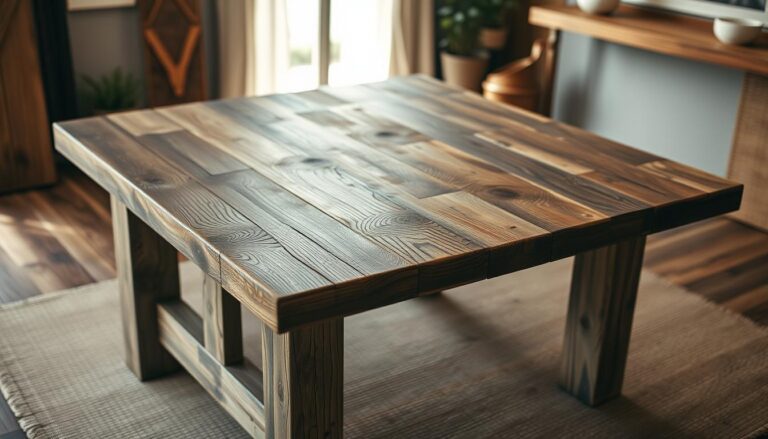 rustic table made from reclaimed wood