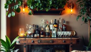rustic bar cart