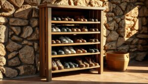 rustic storage shoe rack