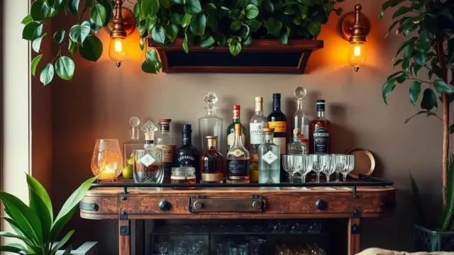 How to Build a Corner Bar Cart with Rustic Chic Style